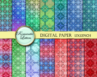 Digital paper pack digital Scrapbook paper pack patterns digital printable paper digital digital Background 12x12 craft paper download
