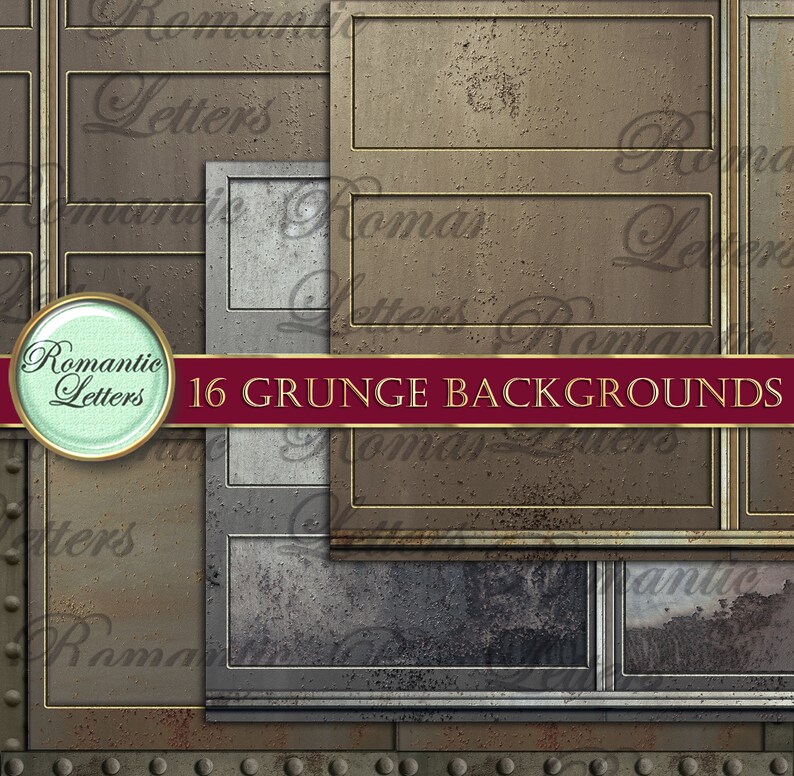 Steampunk Digital Scrapbook Paper Pack Rust Metal Texture Digital ...