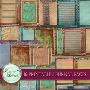 Printable Junk journal kit digital scrapbook background paper digital craft paper printable A4  8.5x11 digital steampunk journal pages