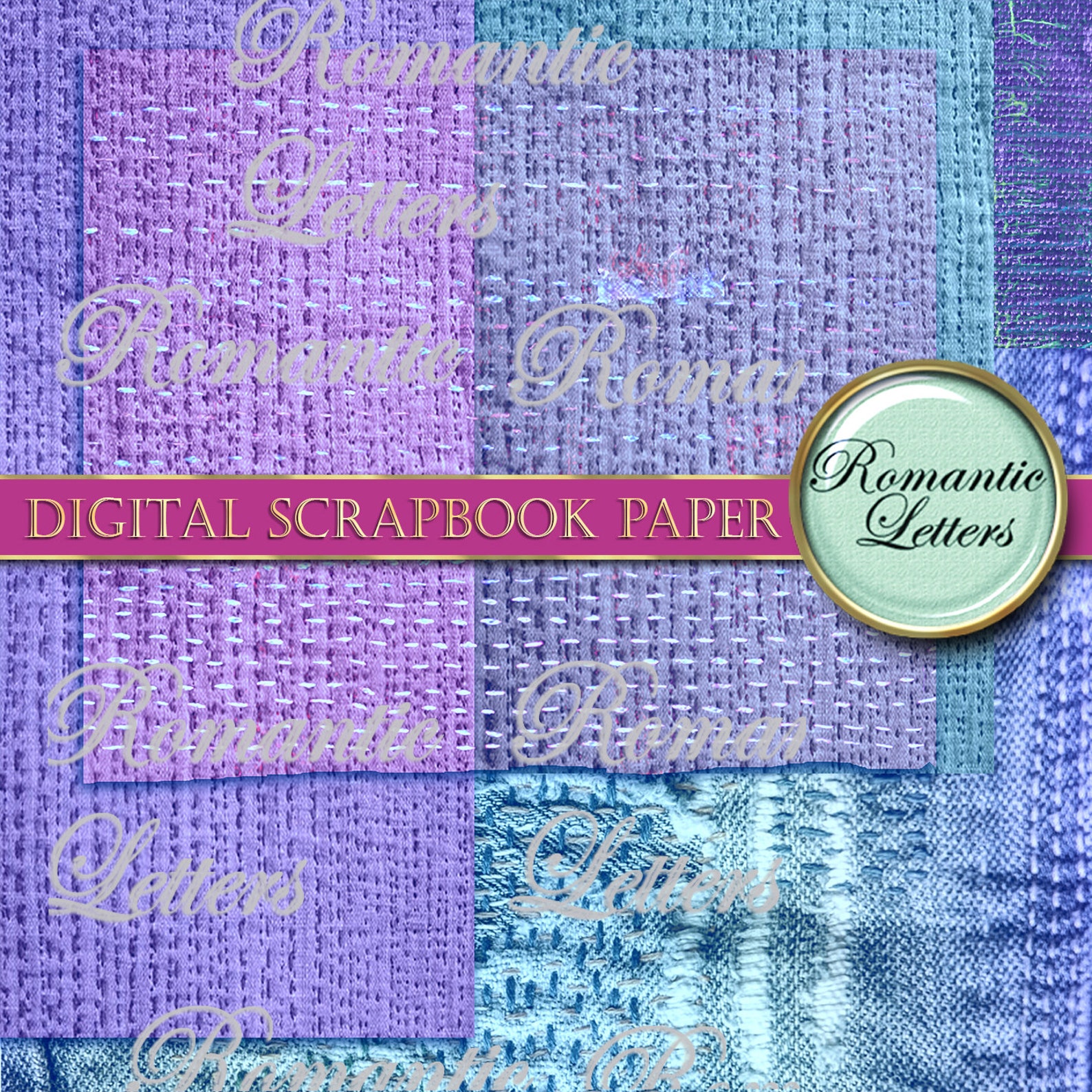Digital Printable Scrapbook Paper Pack Background Download Fabric ...