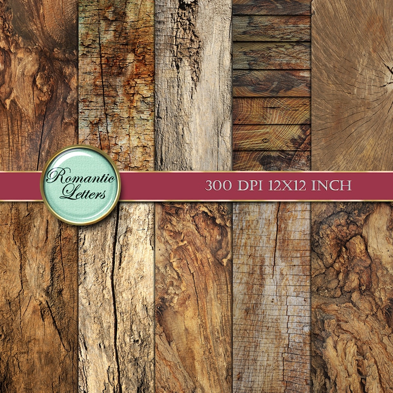 Digital Paper pack Wood texture Digital scrapbook wood Etsy