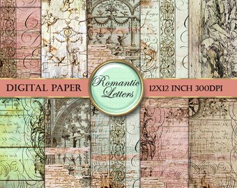 Digital Scrapbook Paper Pack Shabby Chic digital background Shabby Chic wedding newborn digital photo backdrop printable decoupage paper