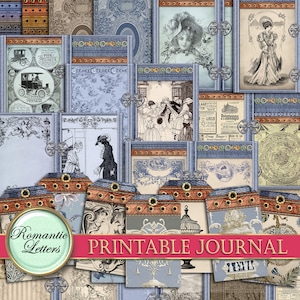 Printable junk journal kit digital scrapbooking printable junk journal A4  8.5x11 mini album printable journal pages tags card vintage
