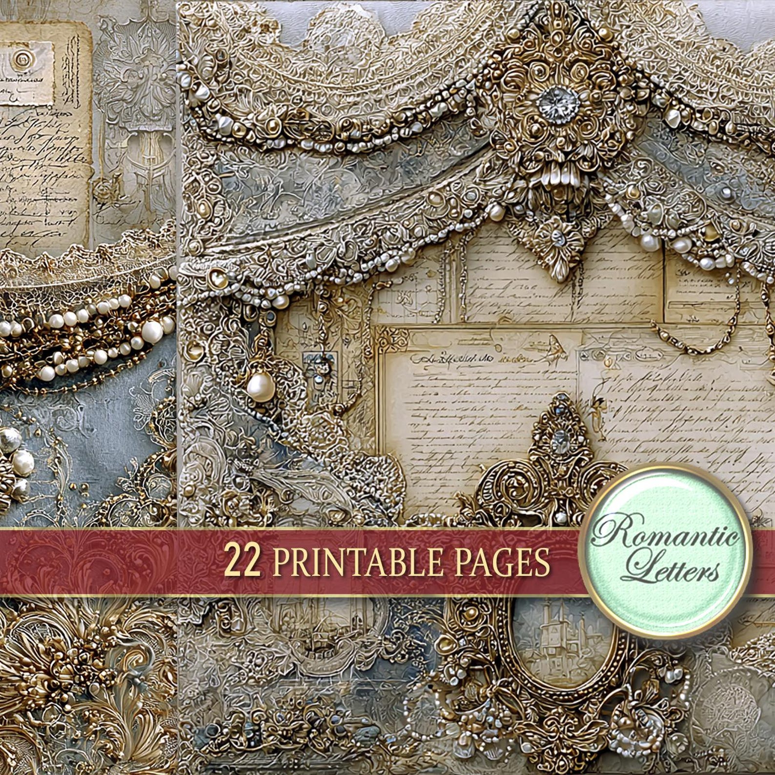 Vintage Ephemera Digital Scrapbook Paper Pack Printable Junk Journal ...