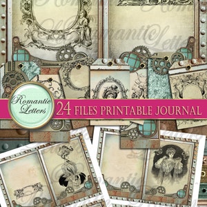 Steampunk Printable Junk Journal Kit Digital Scrapbook Printable ...