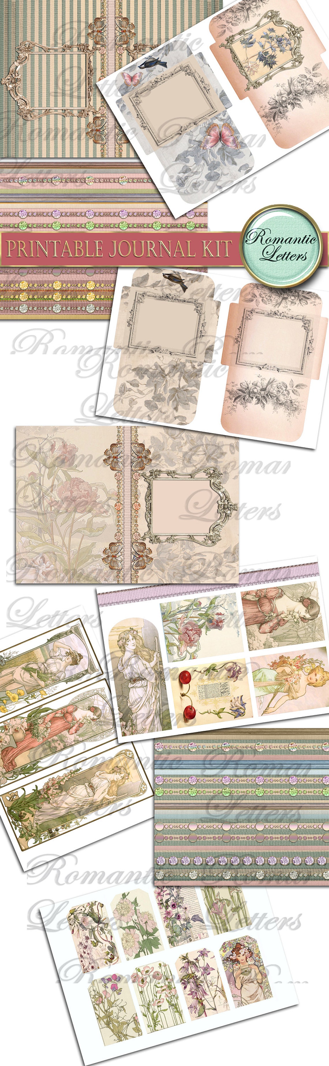 Printable Junk Journal Kit Digital Collage Sheet Printable Journal ...