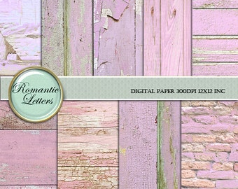 Wood digital paper pack pastel pink digital background paper brick wall digital newborn photo backdrop pastel shabby digital  wood backdrop