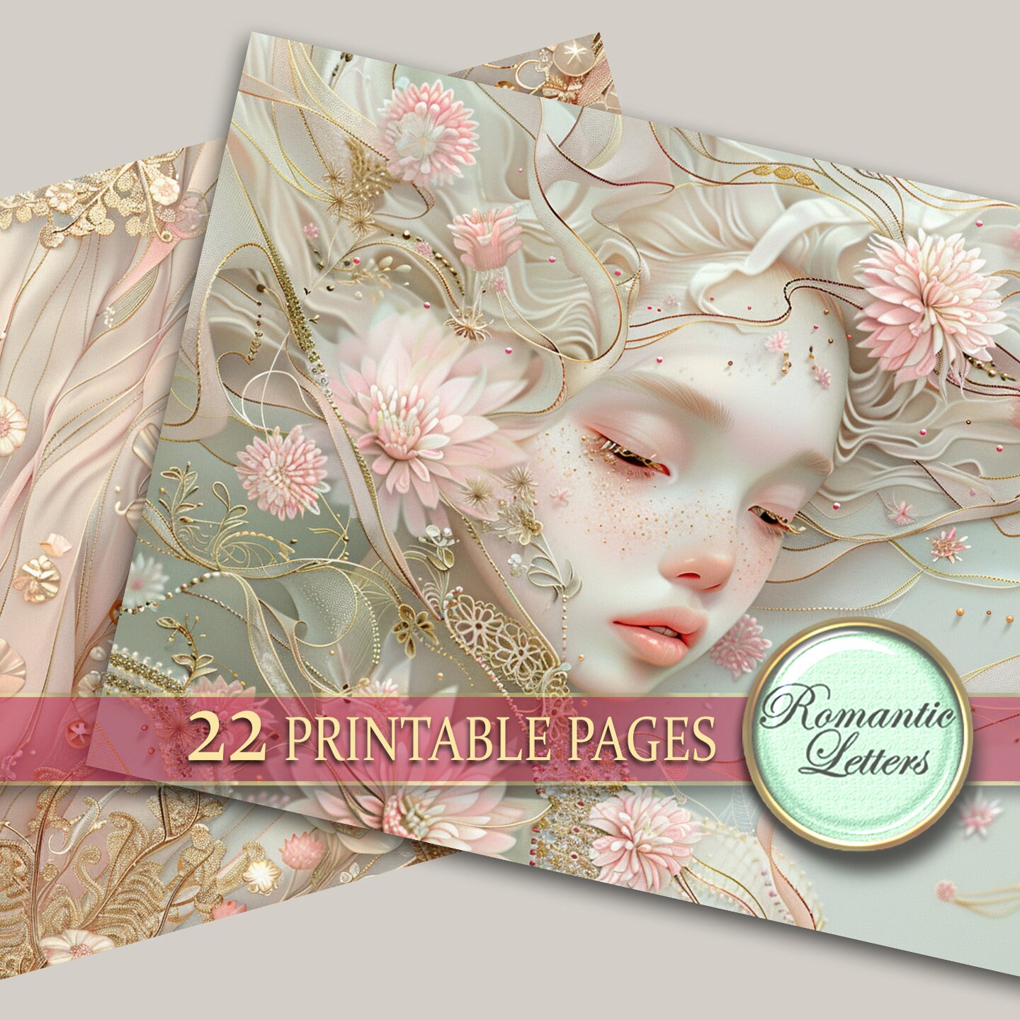 Printable Digital Junk Journal Pages Newborn Baby Scrapbook Paper Pack ...