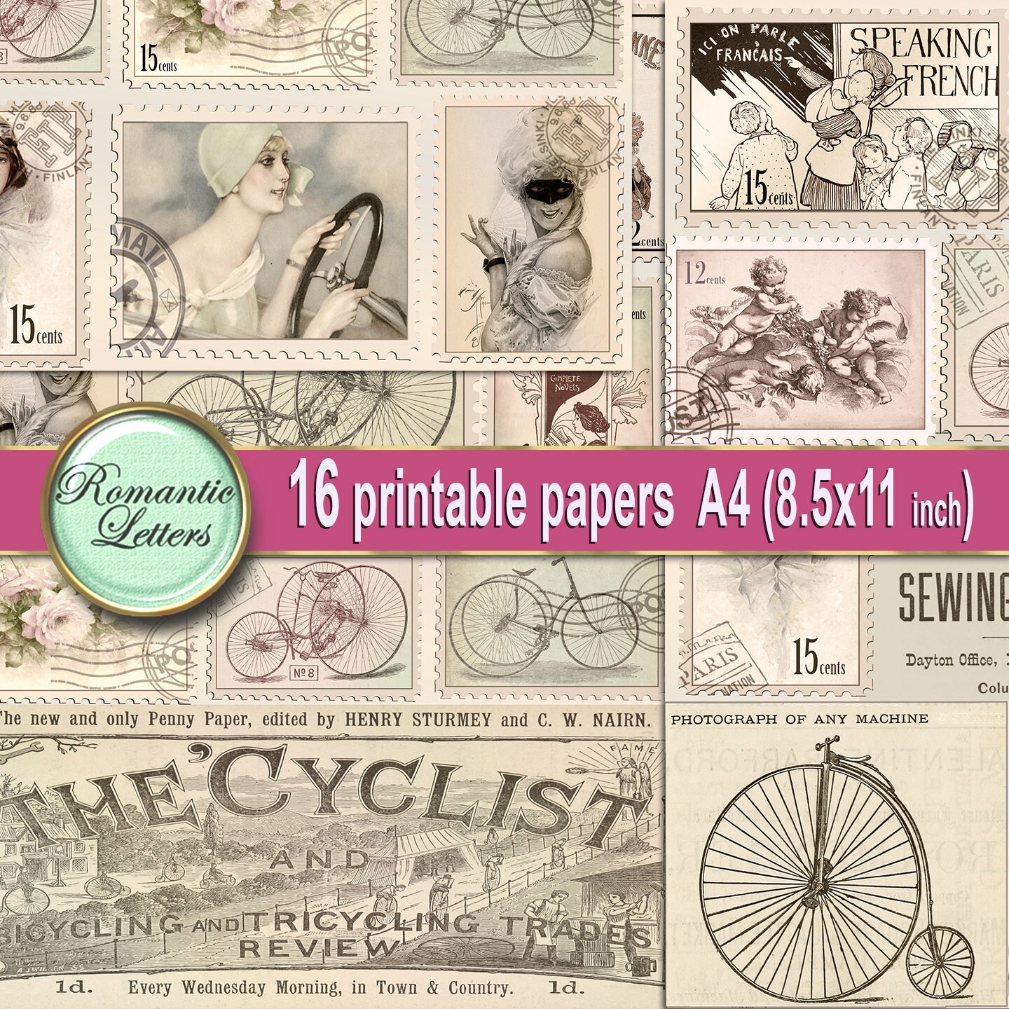 Victorian Digital Paper Pack Digital Paper Ephemera Digital Printable ...