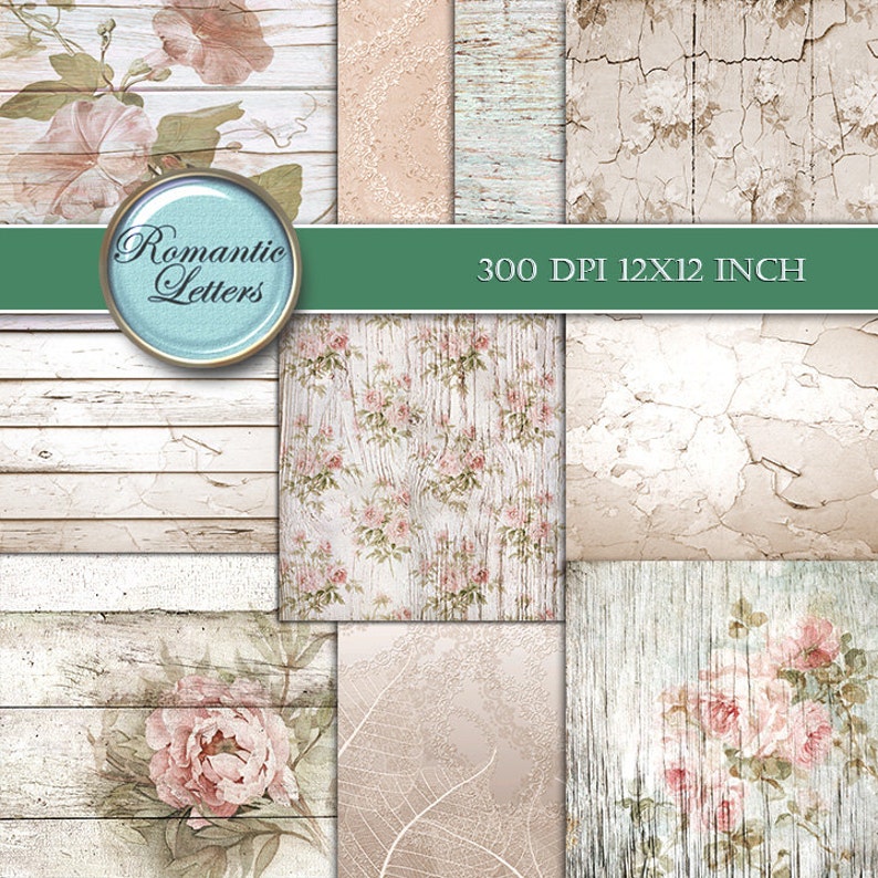 Digital scrapbooking paper background digital wedding paper background sepia wood printable decoupage paper digital scrapbook vintage rose image 1