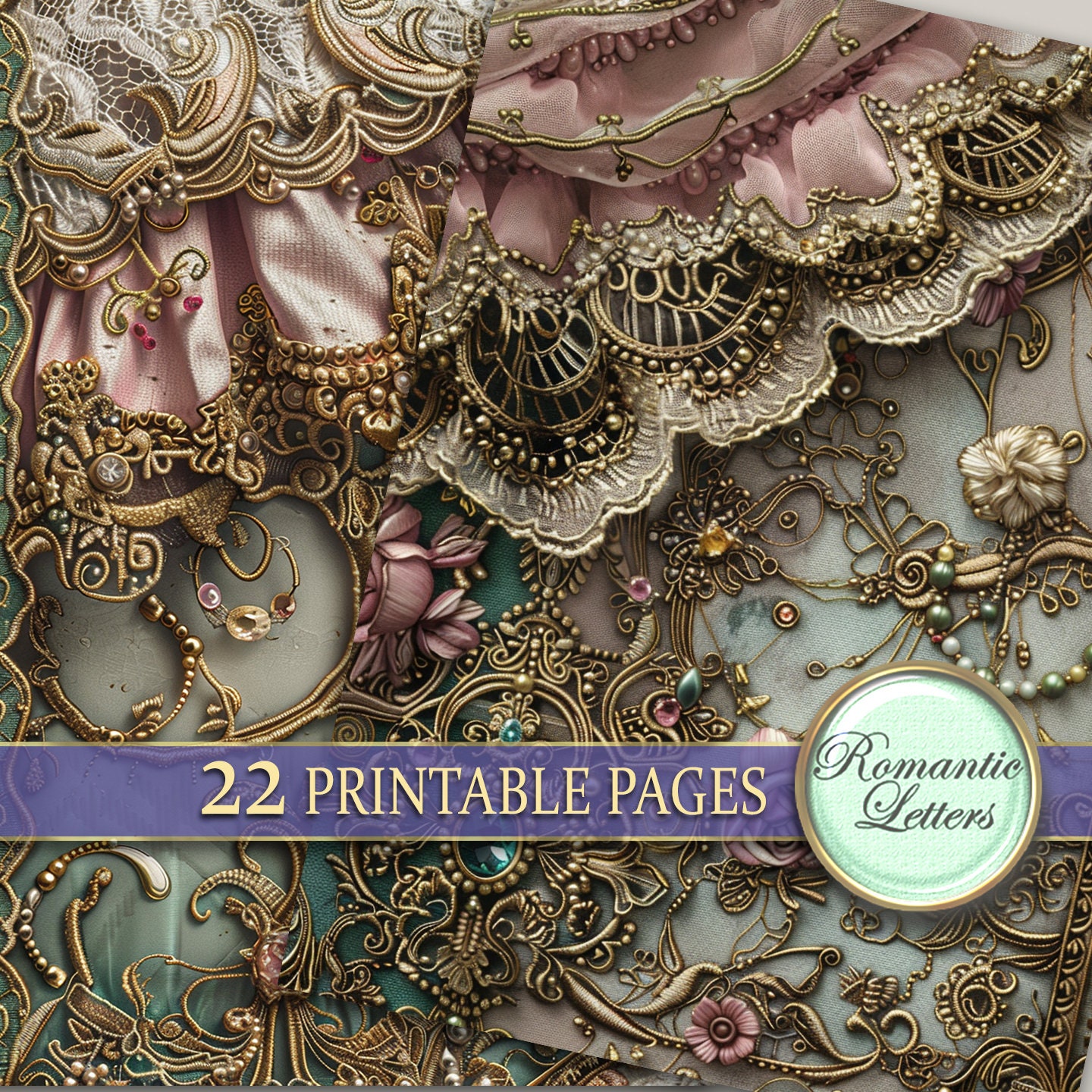 Victorian Digital Printable Scrapbook Paper Pack Junk Journal Pages ...