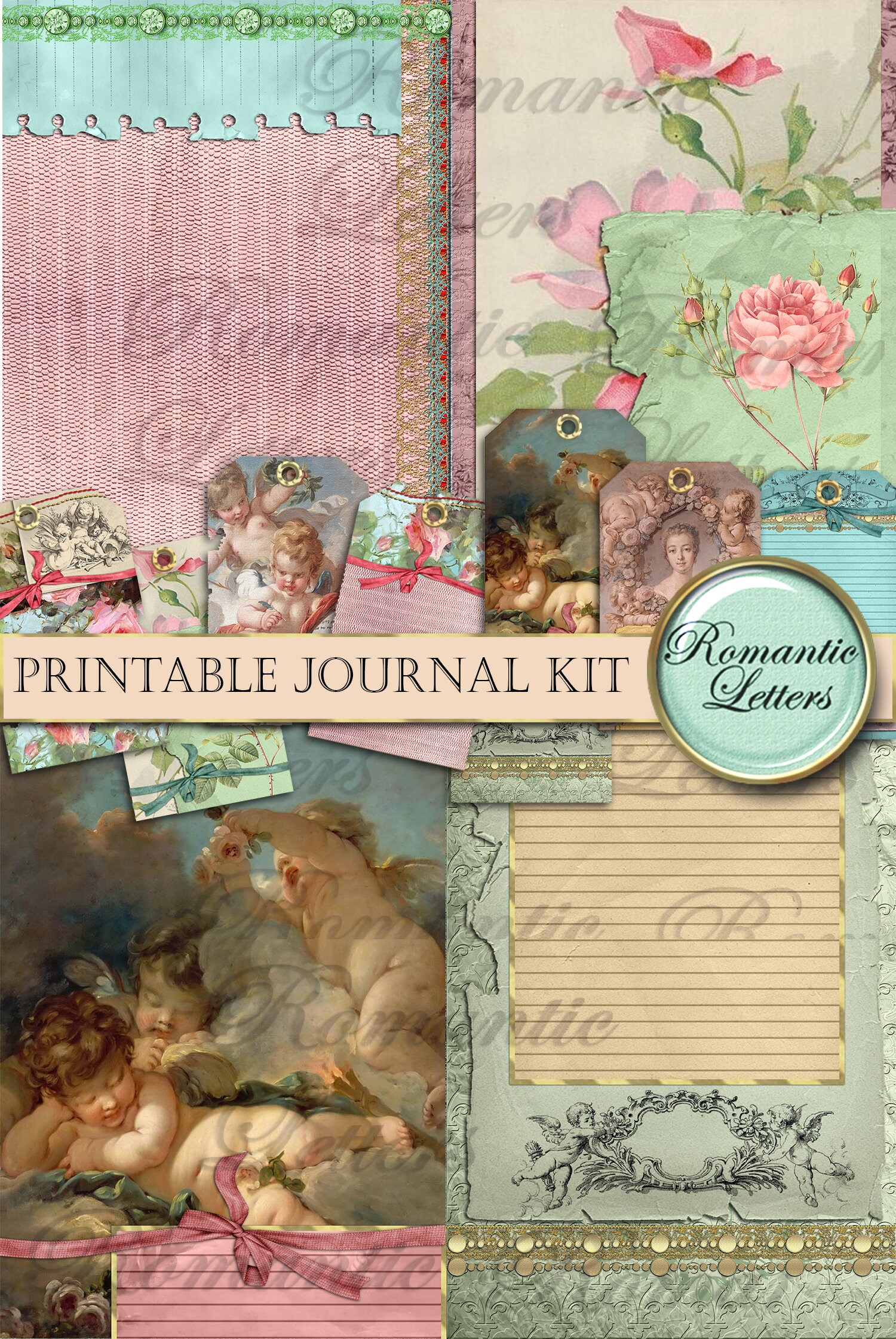 Printable Junk Journal Kit Digital Collage Sheet Printable Junk Journal ...