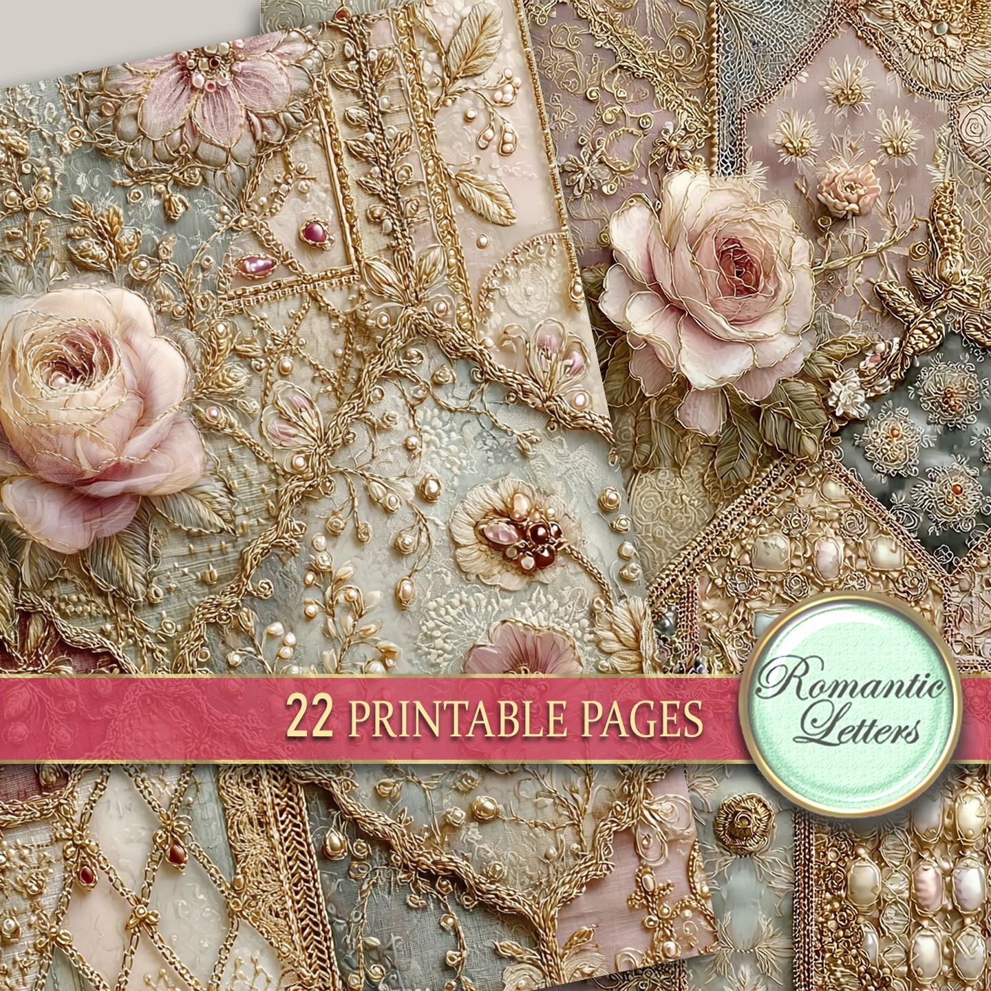Digital Printable Scrapbook Paper Pack Shabby Chic Junk Journal Pages ...