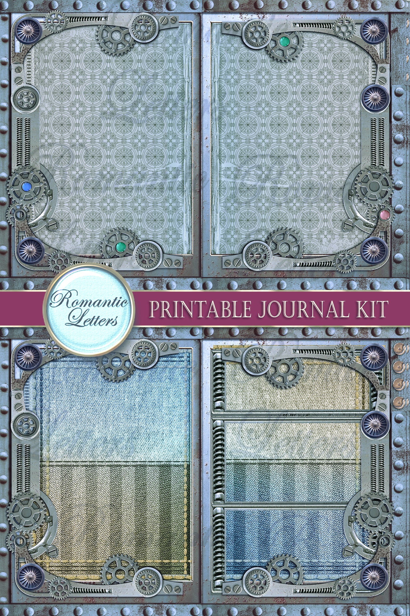 Printable Junk Journal Kit Steampunk Industrial Digital - Etsy