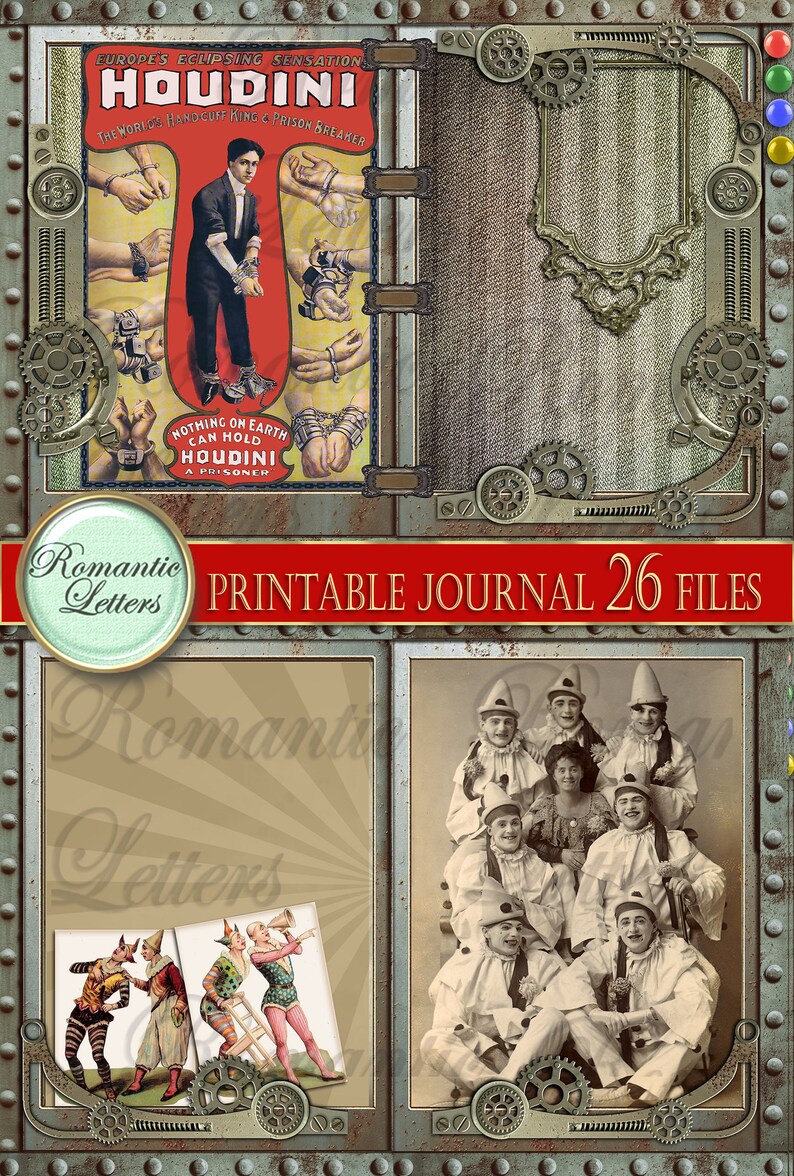 Vintage Circus Printable Junk Journal Kit. Digital Printable - Etsy