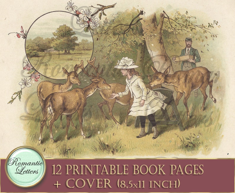 Printable Old Book Pages Victorian Paper Antique Book Etsy