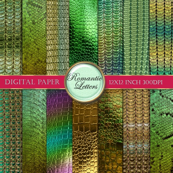 Mermaid scales digital paper fish scales texture digital scrapbook gold texture dragon scales texture instant download snake skin dragon