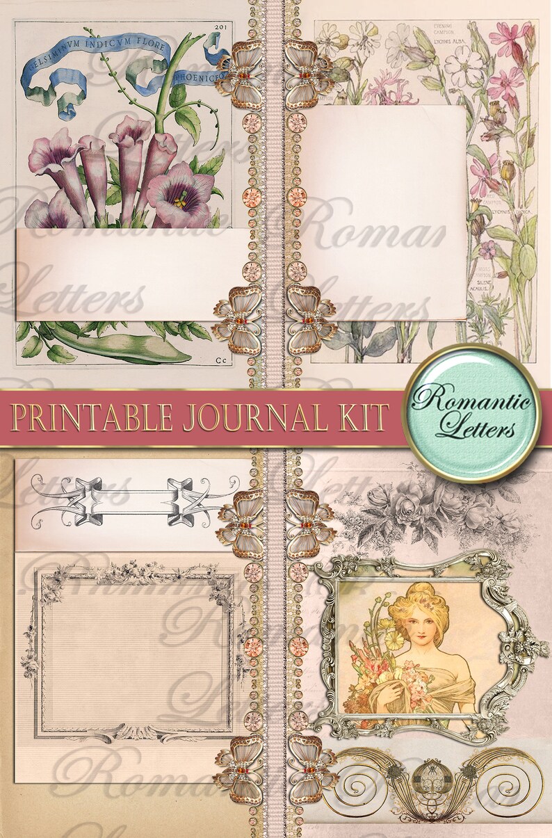 Printable Junk journal kit digital collage sheet printable | Etsy