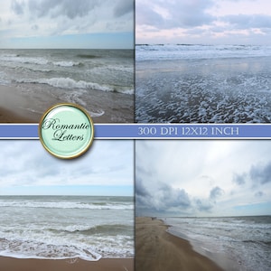 Sea Beach digital scrapbook background paper Digital Backdrop digital photography backdrop scrapbook paper beach ocean beach background