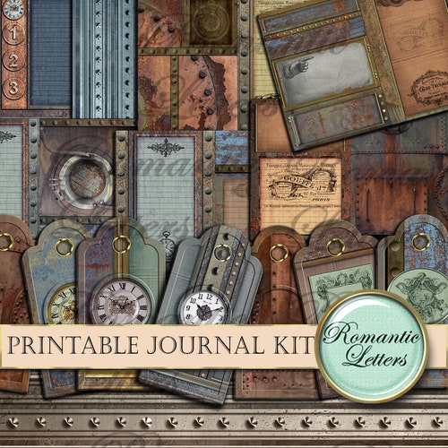 Printable Junk Journal Kit Digital Scrapbook Background Paper - Etsy