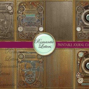 Steampunk Printable Journal Covers Industrial Digital Scrapbooking ...