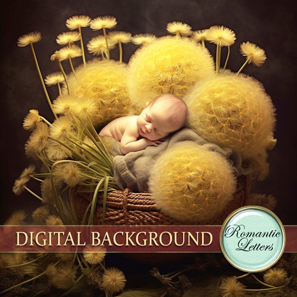 Digital backdrop for newborn photography flower basket digital photo prop newborn baby boy girl portrait background floral nest shabby chic