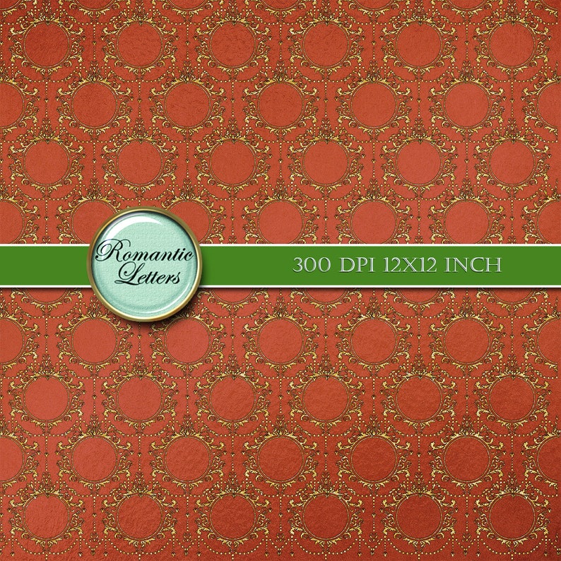 Gold Patchwork Digital Scrapbook Album Paper Fabric Gold Print Etsy