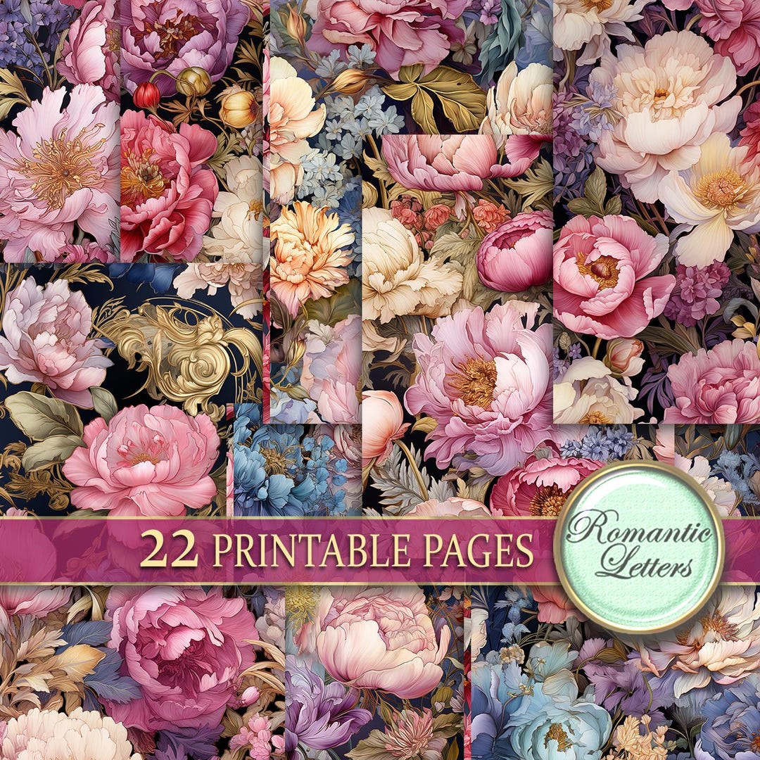 Victorian Junk Journal Pages Digital Scrapbook Paper Pack Shabby Chic ...