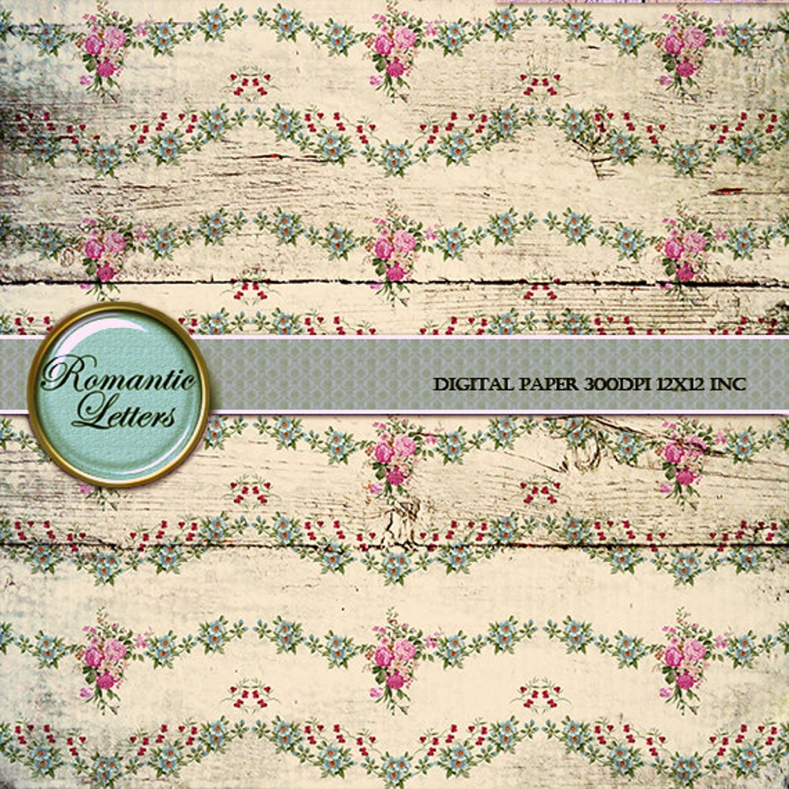 Digital Scrapbook Paper Pack Shabby Chic Rose Background Rose Flower ...