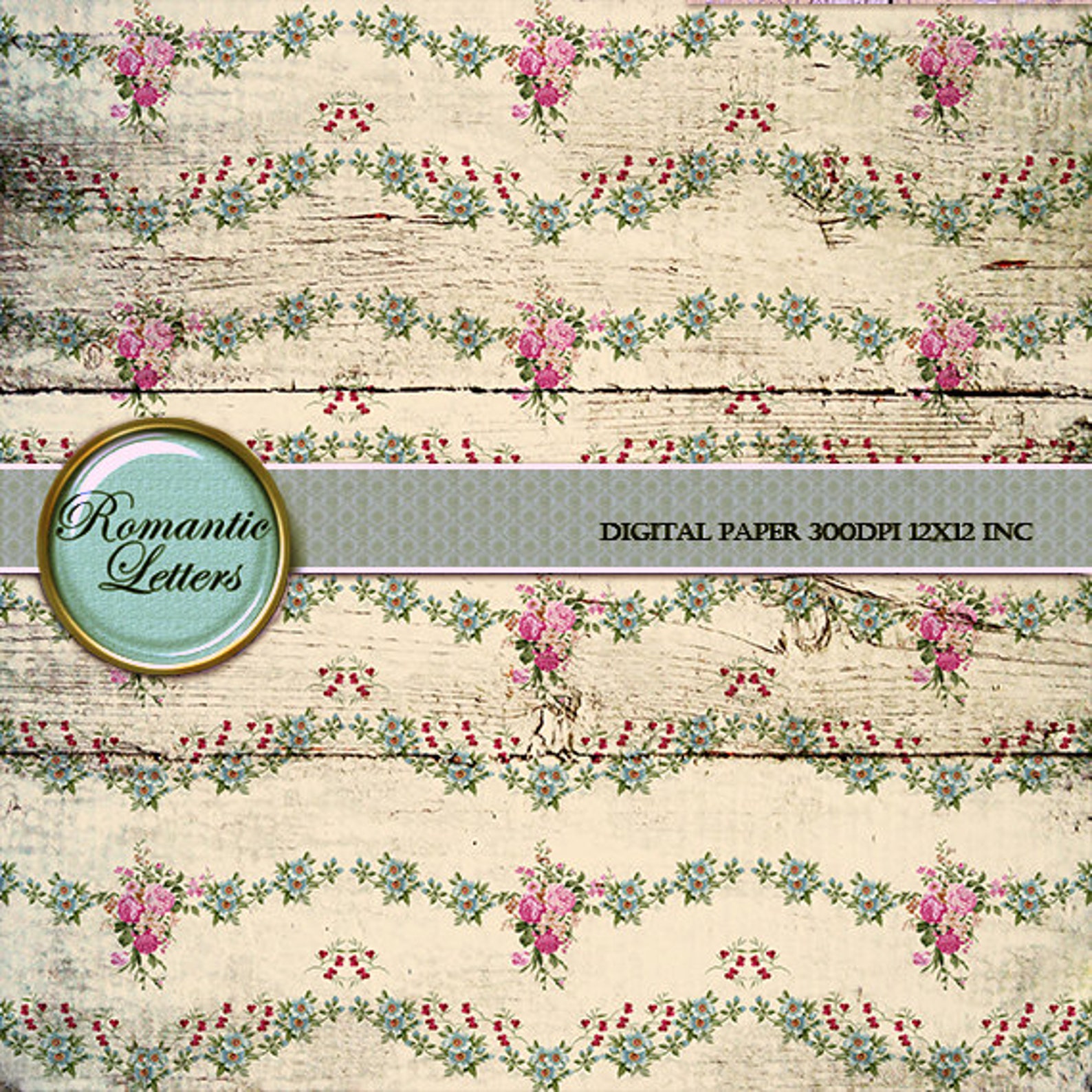 Digital Scrapbook Paper Pack Shabby Chic Rose Background Rose Flower ...