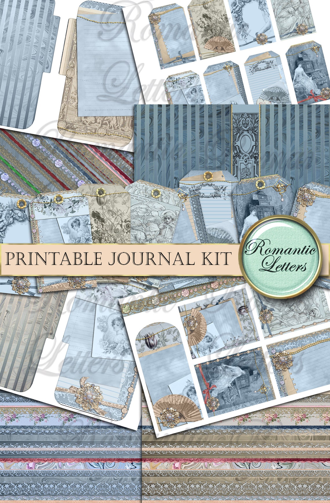 Printable Journal Kit Digital Printable Collage Sheet Printable Journal ...