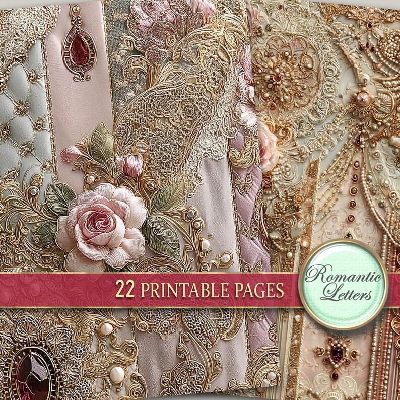 Digital Printable Scrapbook Paper Pack Shabby Chic Junk Journal Pages ...