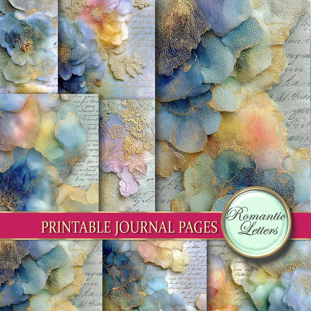 Color Background Journal Watercolor Junk Journal Digital Paper Pack: Abstract, Scrapbook Light ...