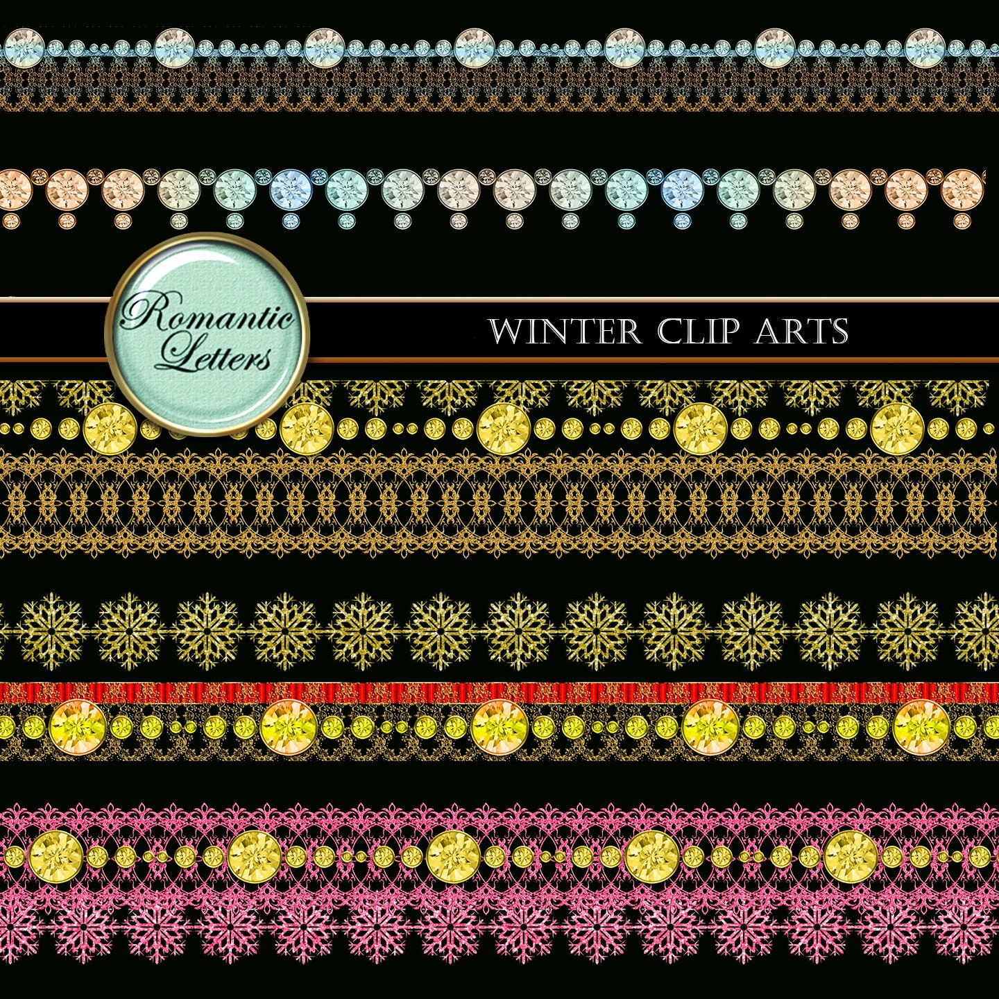 Christmas Clip Art Gold Glitter Clip Art Christmas Digital | Etsy