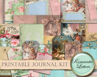 Afdrukbare Junk journal kit digitale collage vel afdrukbare junk journal papier ambacht A4 8.5x11 vintage mini album digitale scrapbook tags