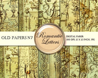 Digital Paper Pack Steampunk digital scrapbook paper distressed paper printable background decoupage printable paper digital Steampunk paper