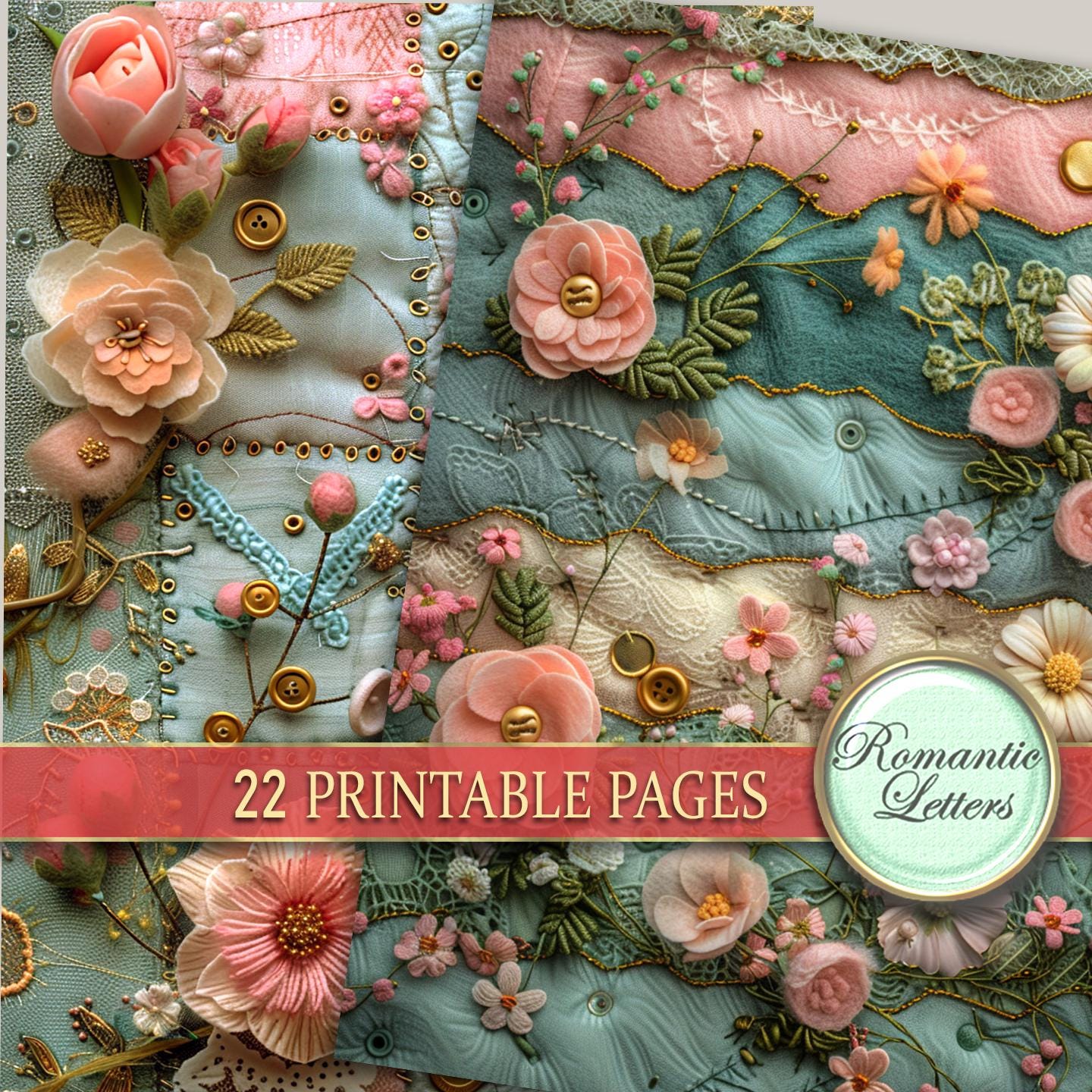 Digital Printable Scrapbook Paper Pack Junk Journal Pages Patchwork ...