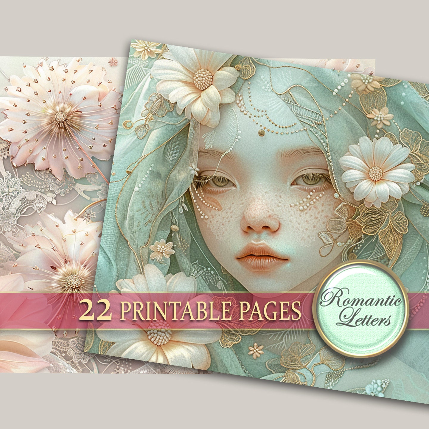 Printable Digital Junk Journal Pages Newborn Baby Scrapbook Paper Pack ...