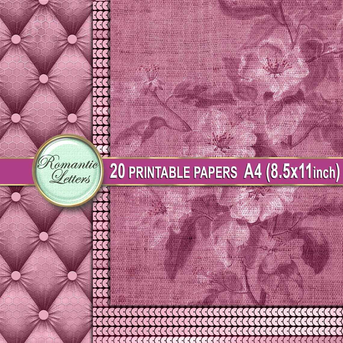 Digital Printable Linen Texture Digital Scrapbook Paper Pack Etsy
