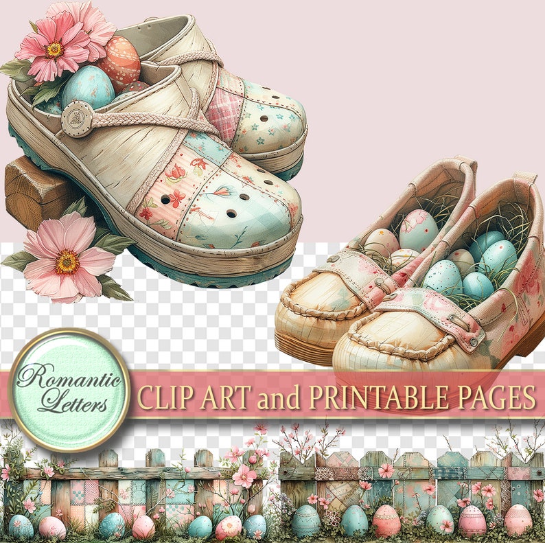 Easter Digital Scrapbook Clip Art Easter Egg Watercolor Clip Art Rabbit ...