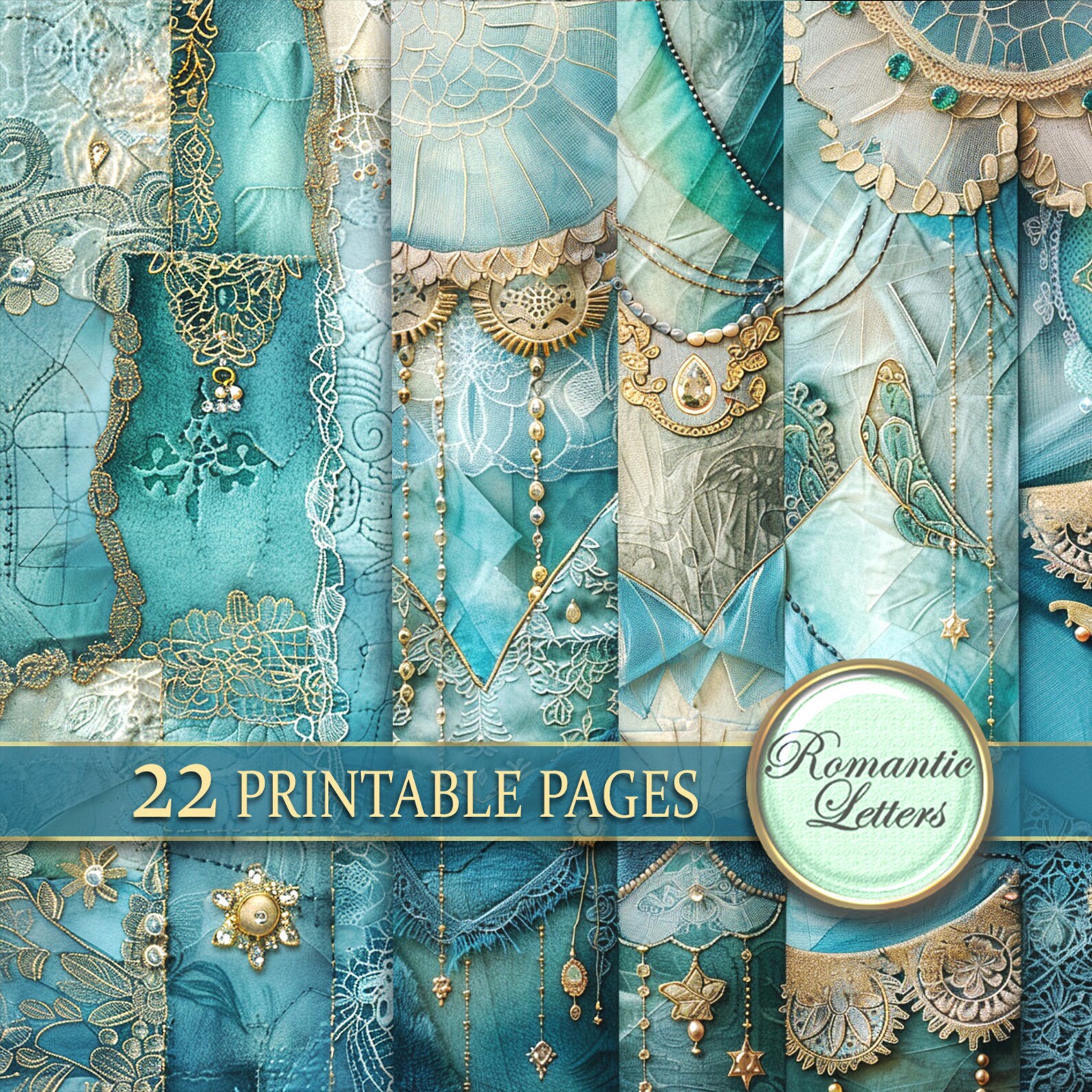 Watercolor Digital Printable Scrapbook Paper Pack Junk Journal Pages ...