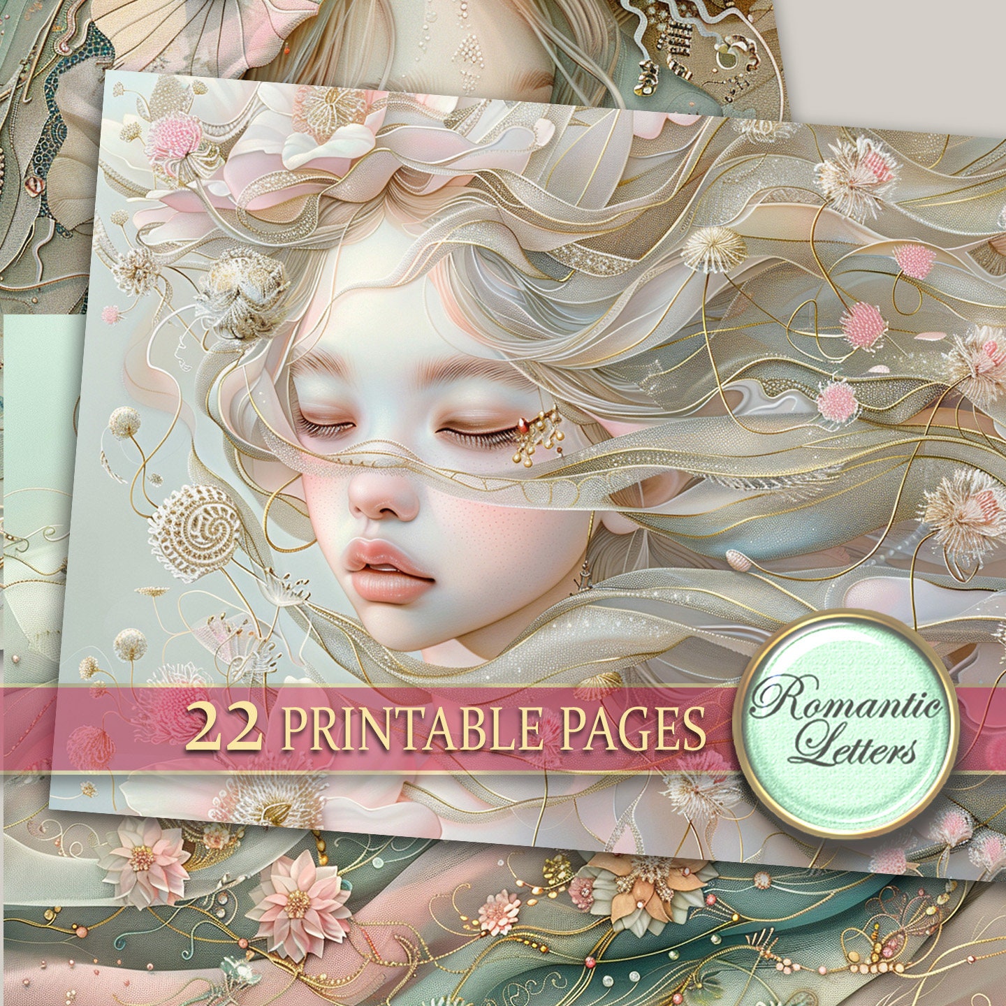 Printable Digital Junk Journal Pages Newborn Baby Scrapbook Paper Pack ...