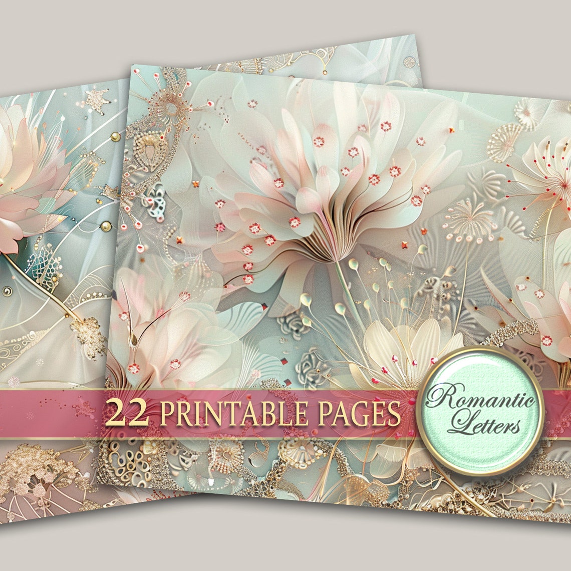 Printable Digital Junk Journal Pages Newborn Baby Scrapbook Paper Pack ...