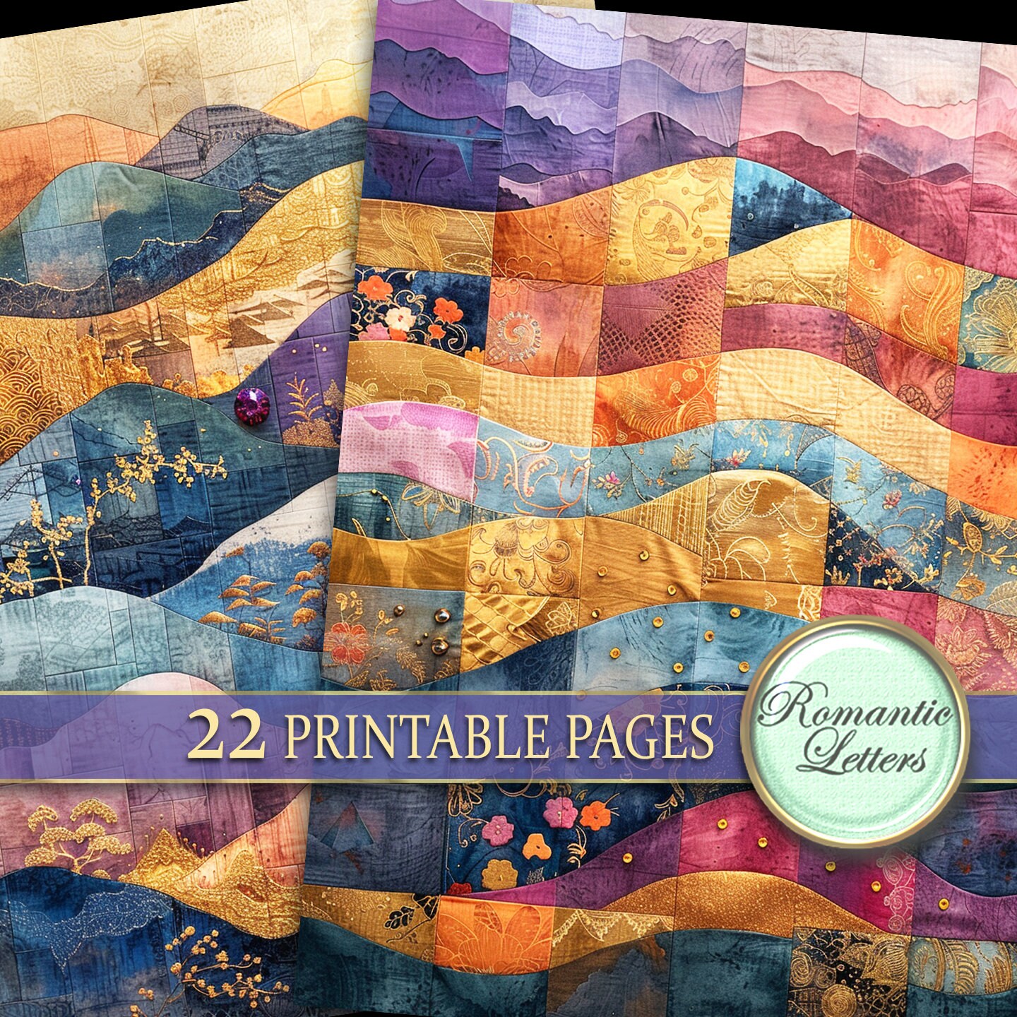 Digital Printable Scrapbook Paper Pack Junk Journal Paper Patchwork ...