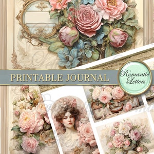 Printable Junk Journal Kit Digital Printable Journal Vintage Floral ...