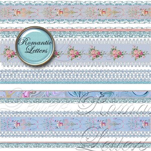 Digital clip art lace Shabby chic rose border lace digital scrapbook border digital ribbon lace shabby chic scrapbook clipart border rose