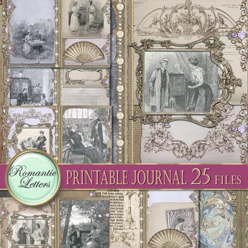 Printable Junk Journal Kit Victorian Digital Scrapbooking - Etsy