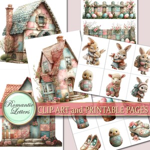Easter Digital Scrapbook Clip Art Easter Egg Watercolor Clip Art Rabbit ...