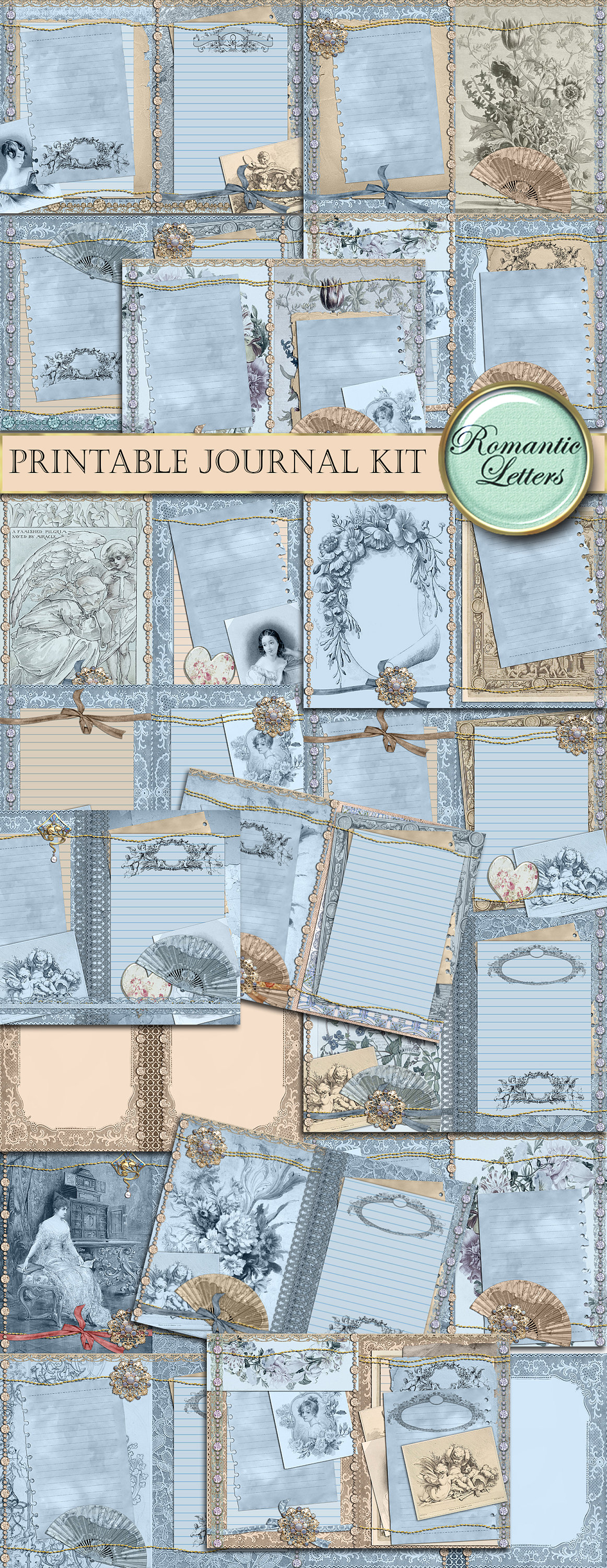 Printable Journal Kit Digital Printable Collage Sheet Printable Journal ...