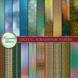 Papier de scrapbooking numérique doré de luxe, feuille de texture dorée, téléchargement en métal de paillettes d'or, feuille de papier scintillante, texture de peau de serpent, dragon 12 x 12
